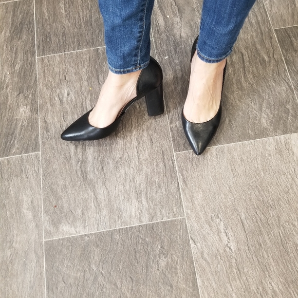 👠ALDO LEATHER POINTY TOE HEELS - Picture 6 of 8